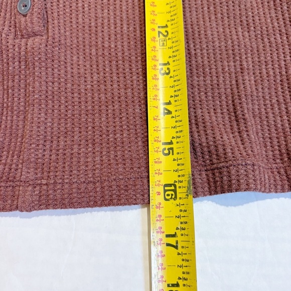 Lunya Ribbed Waffle Knit Pima Cotton Cropped Tank Top Size Medium Brown Henley - Picture 11 of 11